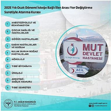 Mut Devlet Hastanesi'nden doktorlara: 